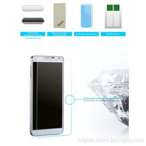 9H anti-crack 0.2mm round angle tempered glass screen protector with design, for Samsung Note3